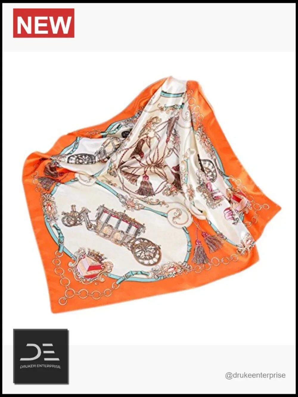 Large Square Satin Polyester Fashion Scarf Headscarf